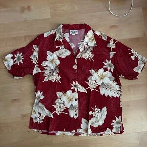 Vintage Hawaiian vacation collar shirt red